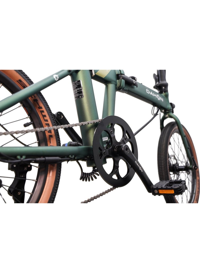 Dahon E-Hemingway Green Folding E-Bike | 20" Wheels, Samsung 36V Battery, Disc Brakes - Image 3
